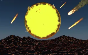 Collision: Meteorites and asteroids bombard the molten surface