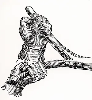 Searching: Method of holding the divining rod when searching