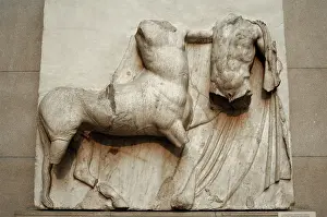 Parthenon: Metope. Parthenon marbles. Battle between the Centaurs and t