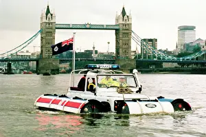 Patrolling: Metropolitan Police launch on the River Thames