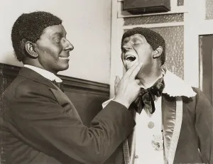Blackface: Two Metropolitan Police Minstrels backstage