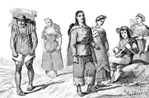 Panniers: Mexico, traditional costumes of the population