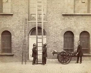 London Fire Brigade: MFB firemen practising rescue techniques