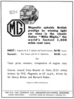 Magnette: MG Magnette 1933 Advert