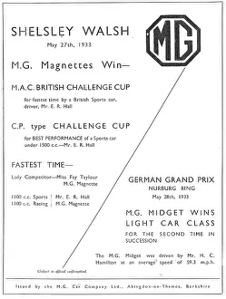 Magnette: MG Magnette 1933 Advert - M.G.Midget 1933