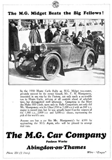 M.g.car: MG Midget Two Seater 1930 Advert
