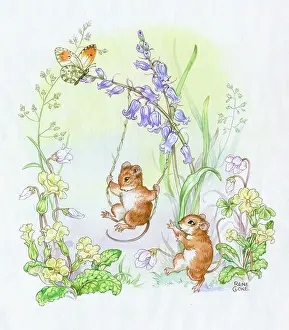 Cloke: Two mice with bluebell
