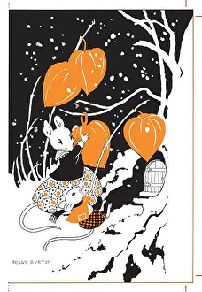 Gooseberry: Mice with Chinese gooseberry lanterns