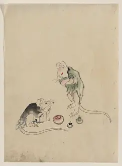 Forepaws: Two mice, one lying on the ground with head resting on forep