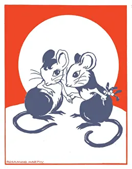 Rosamund: Two Mice with Mistletoe