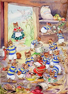 Teatime: Mice playing