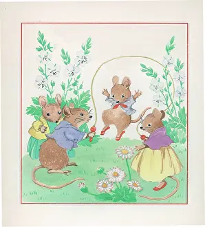 Rosamund: Mice playing with a skipping rope