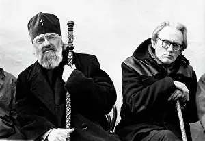Congregated: Michael Foot, Labour MP, with Archbishop Kyprian