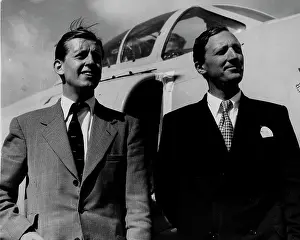 Lithgow: Michael Lithgow at the airport with another man