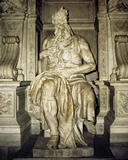 Michaelangelo: Michaelangelo Statue of Moses for Tomb of Pope