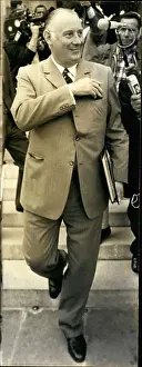 Poniatowski: Michel Poniatowski leaving meeting, Elysee Palace, Paris