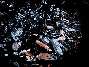 Basaltic: Microscope image of the Pasamonte eucrite
