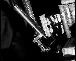 221b: Microscope in a Mock Up Of Sherlock Holmes