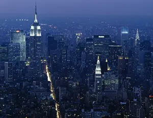 Fifth Avenue: Mid-Manhattan and Empire State Building at night