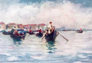 Gondolas: Midday on the lagoon - Venice, Italy