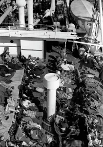 Lifeboat: Midday nap on board a KdF ship, 1936