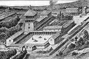 Merovingian: middle ages, architecture and defense buildings
