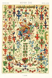 15th Century: Middle Ages: conventional flora and flower work