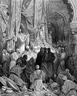 Bazar: Middle Ages, crusades, scene, crusaders adoring