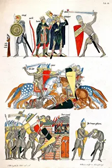Engelhardt: middle ages, knights, siege and battle, coloured