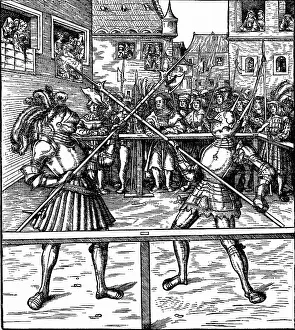 Halberd: middle ages, knights, tournament, combat with