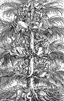 Petrarca: Middle Ages, society, classes tree, woodcut by