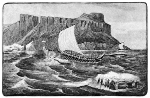 Cronau: middle ages, Vikings, Viking ships at the West