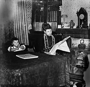 Bruce Castle Museum: Middle Class Family - Reading by the fire