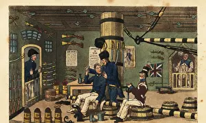 Disgrace: Midshipman Newcome confined in iron chains in the
