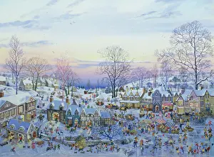 Blacksmiths: Midwinter Sun ' village snow scene