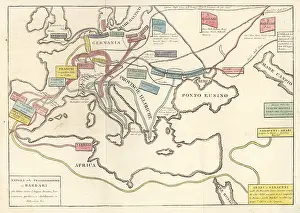 Moderno: Migrations of the barbarian tribes that invaded the