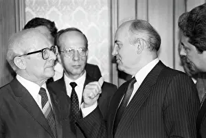 Honecker: Mikhail Gorbachev and Erich Honecker, 1989
