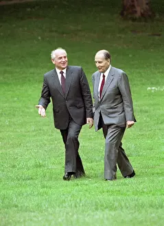 Mitterrand: Mikhail Gorbachev and Francois Mitterrand, 1989