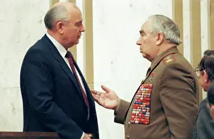 Kulikov: Mikhail Gorbachev and Marshal Viktor Kulikov at