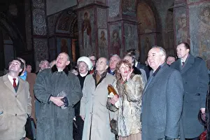 Kiev: Mikhail Gorbachev meets with Francois Mitterrand