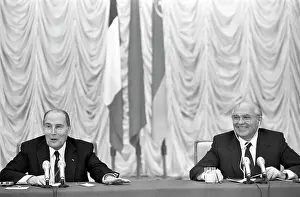 Kyiv: Mikhail Gorbachev meets with Francois Motterrand
