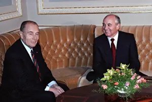 Kyiv: Mikhail Gorbachev meets with Francois Motterrand