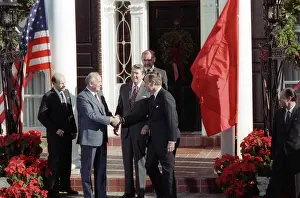 Shakes: Mikhail Gorbachev, Ronald Reagan and George Bush, 1988