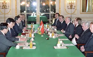 Mikhail Gorbachev on visit to Japan, 1991