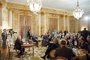 Businessmen: Mikhail Gorbachev visits USA, 1987