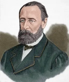 Katkov: Mikhail Katkov (1818-1887). Engraving. Colored