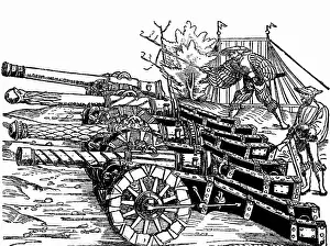 military, artillery, guns during the siege of