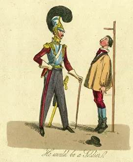 Measurement: Military cartoon, He would be a Soldier