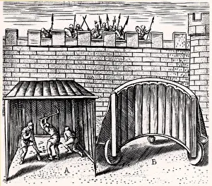 Sappers: Military engineering: Sappers using a sow 1605