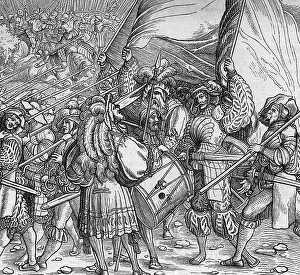 Pikeman: military, Landsknechts, drummer and standard